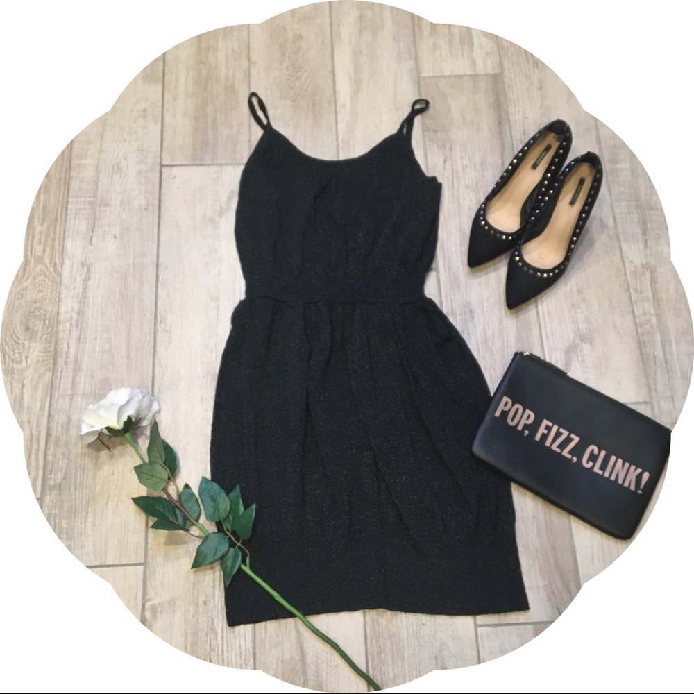 Mandee Black Knit Glitter Dress